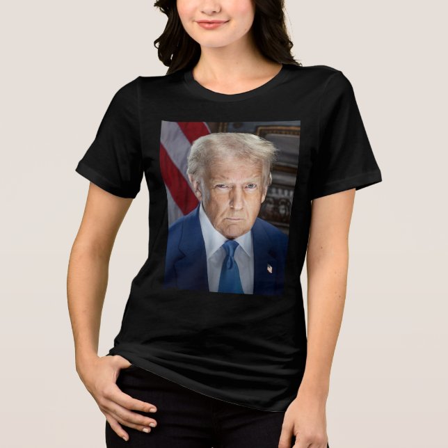 Donald Trump 2025 Amerikansk president Porträtt T Shirt (Framsida)