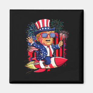 Donald Trump 2025 Lycklig 4:e juli Trump American Magnet