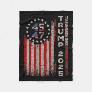 Donald Trump 2025 Ta America Byck American Flagga Fleecefilt