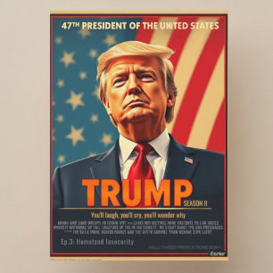 Donald Trump 2026 ironisk rolig serieomslag  Julkort
