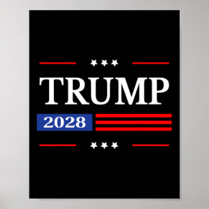 Donald Trump 2028 President American Flagga Pro Tr Poster