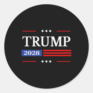 Donald Trump 2028 President American Flagga Pro Tr Runt Klistermärke