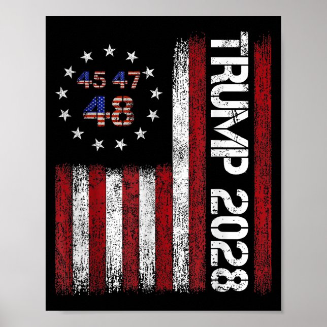 Donald Trump 2028 Trump 45 47 48th President Ameri Poster (Framsidan)