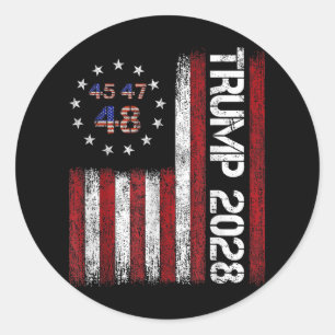 Donald Trump 2028 Trump 45 47 48th President Ameri Runt Klistermärke