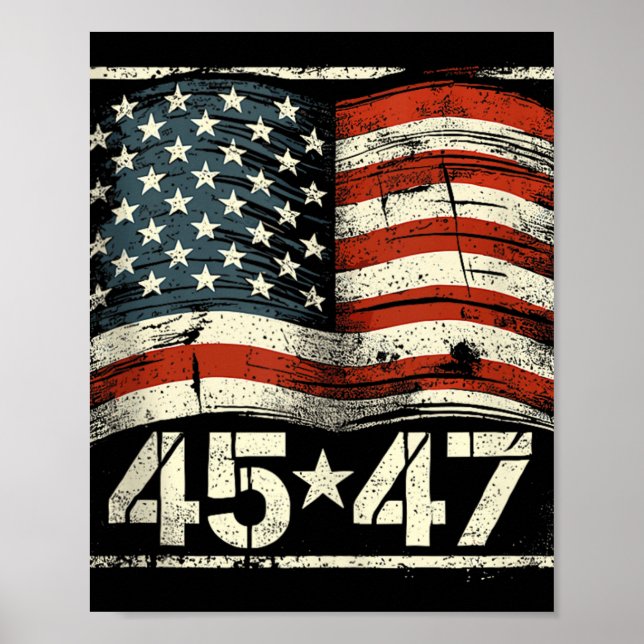 Donald Trump 45 47 Invigningsdagen 2025 President Poster (Framsidan)