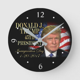 Donald Trump 45:e president Inauguration Keepsaké Rund Klocka