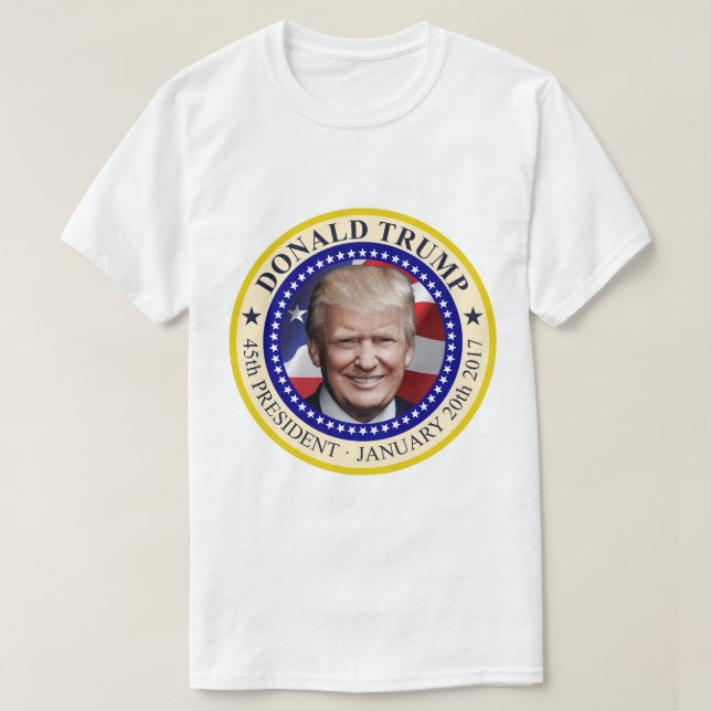 Donald Trump 45th president av Förenta staterna Tee Shirt (Design framsida)