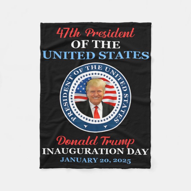 Donald Trump 47:e president 2025 invigning Usa  Fleecefilt (Framsidan)