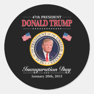 Donald Trump 47:e president Inauguration 2025 Supp Runt Klistermärke