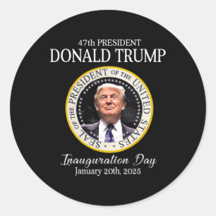 Donald Trump 47:e president Inauguration 2025 Supp Runt Klistermärke