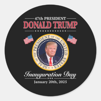Donald Trump 47:e president Inauguration 2025 Supp Runt Klistermärke