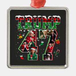 Donald Trump 47:e presidenten 2024 jultomten Julgransprydnad Metall