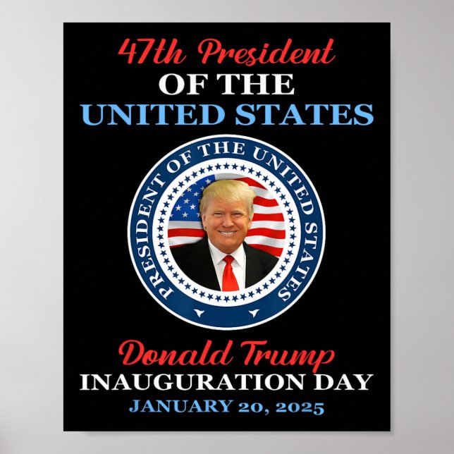 Donald Trump 47:e presidenten 2025 Inauguration Us Poster (Framsidan)
