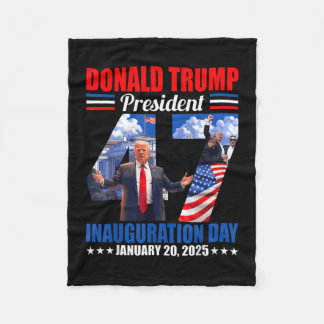 Donald Trump 47:e presidentinvigningsdagen Janua Fleecefilt