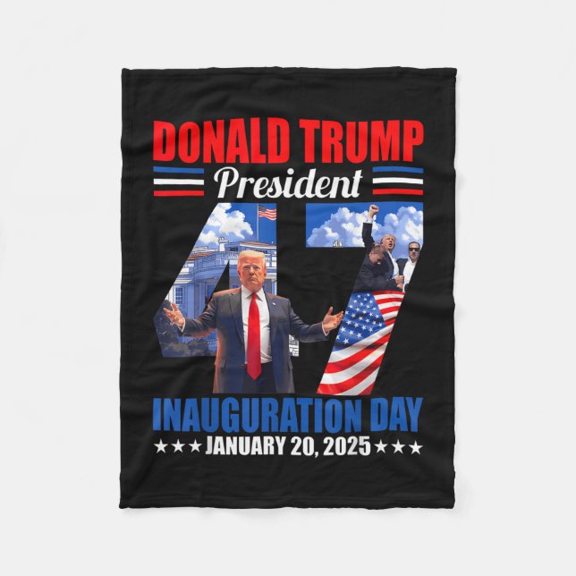Donald Trump 47:e presidentinvigningsdagen Janua Fleecefilt (Framsidan)