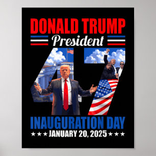 Donald Trump 47:e presidentinvigningsdagen Janua Poster