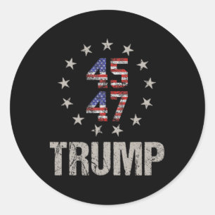 Donald Trump 47 USA:s president 2024 Shirt Trump 4 Runt Klistermärke