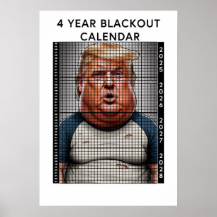 DONALD TRUMP 4 ÅRS BLACKOUT-KALENDER HUMOR POSTER