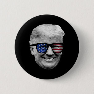 Donald Trump American Flagga 4:e juli Knapp