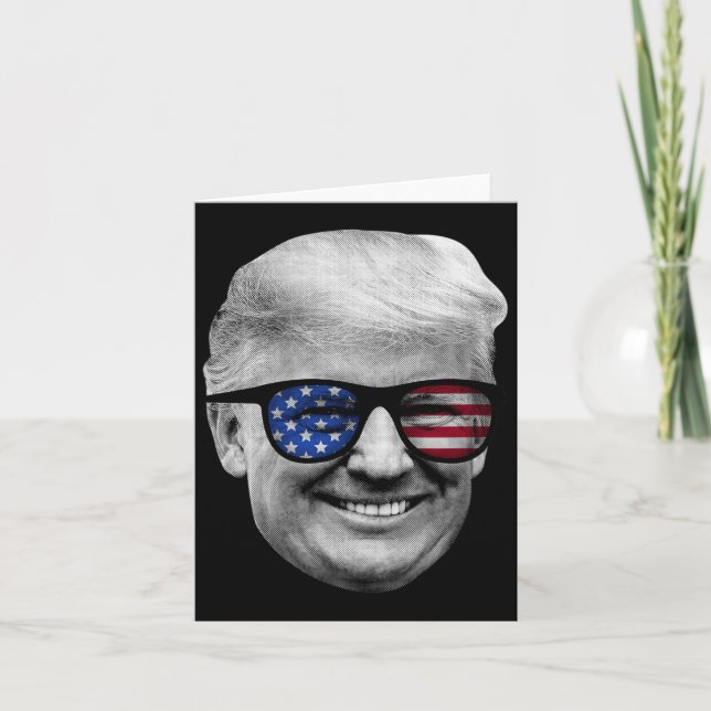 Donald Trump American Flagga 4:e juli Kort (Framsida)