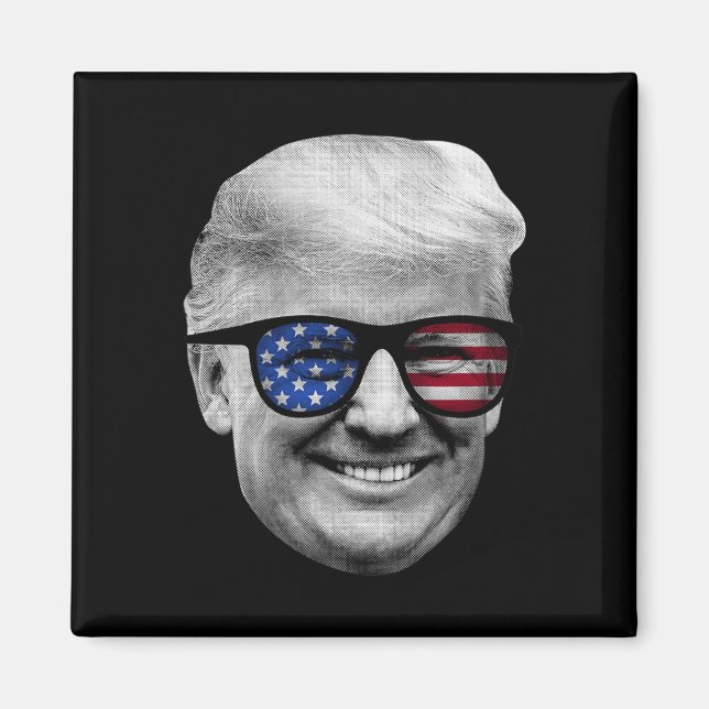 Donald Trump American Flagga 4:e juli Magnet (Framsidan)