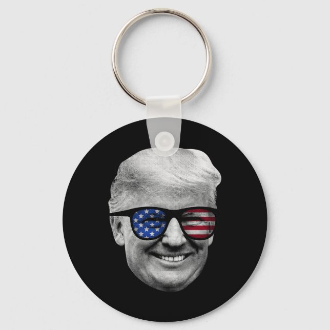 Donald Trump American Flagga 4:e juli Nyckelring (Framsida)