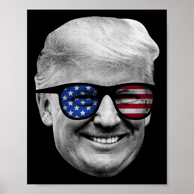 Donald Trump American Flagga 4:e juli Poster (Framsidan)
