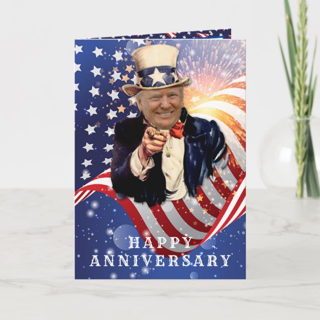 DONALD TRUMP AMERICAN FLAGGA ANNIVERSARY KORT (Framsida)