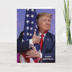 DONALD TRUMP AMERICAN FLAGGA BIRTHDAY CARD KORT