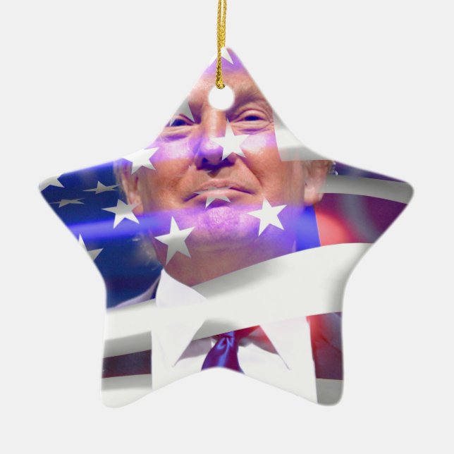 donald trump american flagga julgransprydnad keramik (Framsidan)