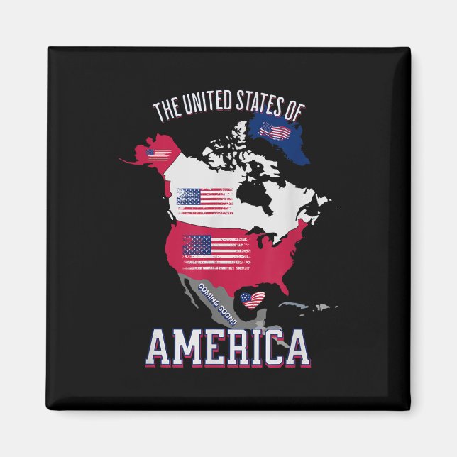 Donald Trump American Flagga Kanada Grönland Bukt  Magnet (Framsidan)
