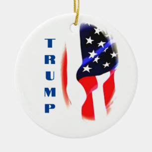 Donald Trump American Flagga Pop Art Julgransprydnad Keramik