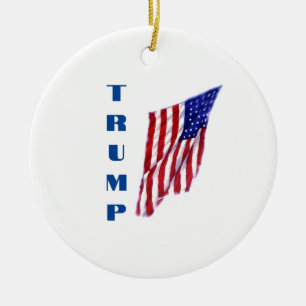 Donald Trump American Flagga Pop Art Julgransprydnad Keramik