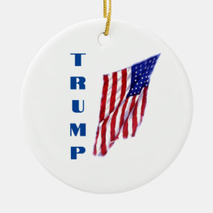 Donald Trump American Flagga Pop Art Julgransprydnad Keramik