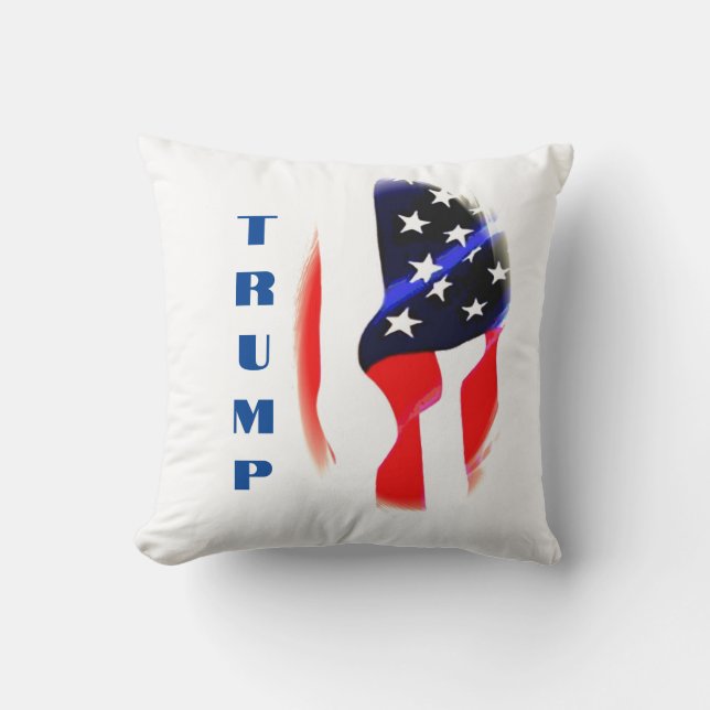 Donald Trump American Flagga Pop Art Kudde (Framsida)