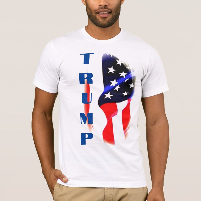 Donald Trump American Flagga Pop Art T Shirt (Framsida)