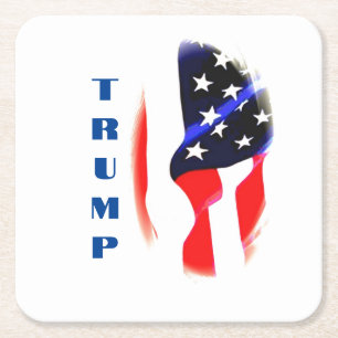 Donald Trump American Flagga Pop Art Underlägg Papper Kvadrat