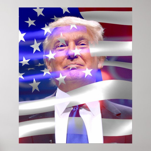 Donald Trump American Flagga Poster (Framsidan)