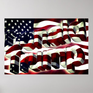 Donald Trump American Flagga Poster