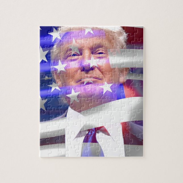 donald trump american flagga pussel (Vertikal)