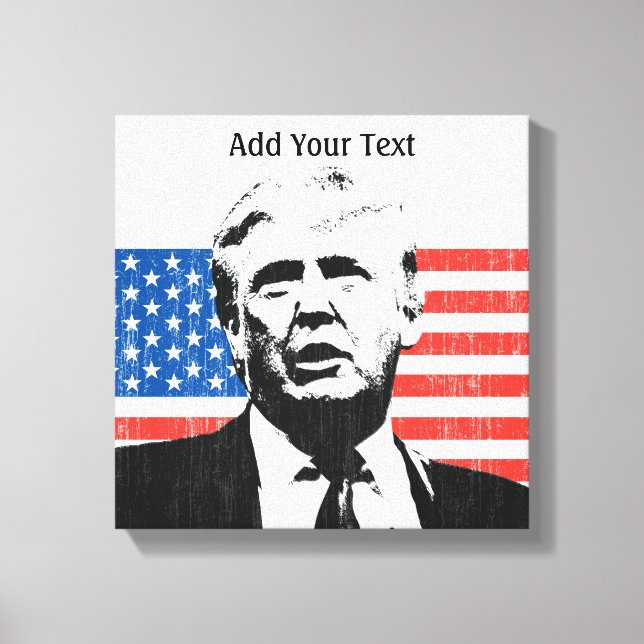 Donald Trump American Flagga Text Canvastryck (Framsida)