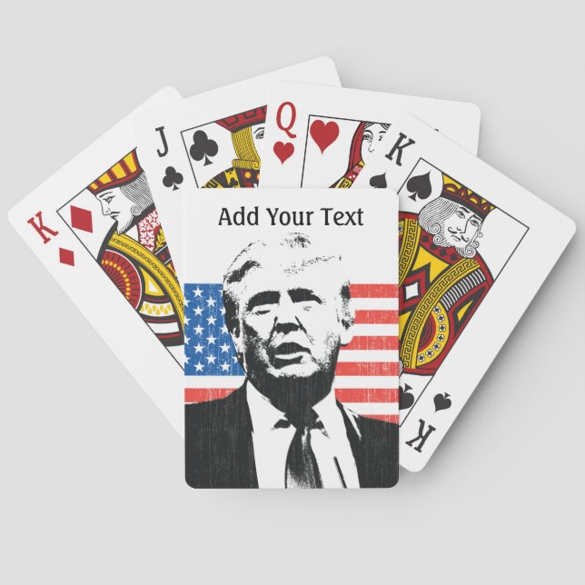 Donald Trump American Flagga Text Casinokort (Baksidan)