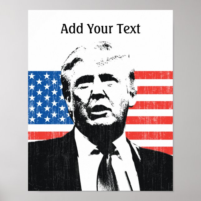Donald Trump American Flagga Text Poster (Framsidan)