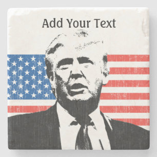 Donald Trump American Flagga Text Stenunderlägg