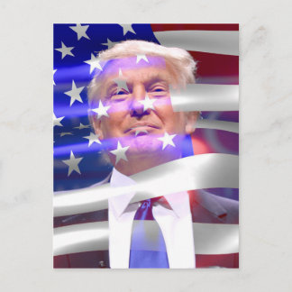 donald trump american flagga vykort