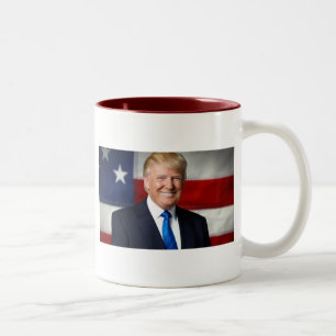 Donald Trump amerikanska flaggan - 11oz Två-Tonad Mugg