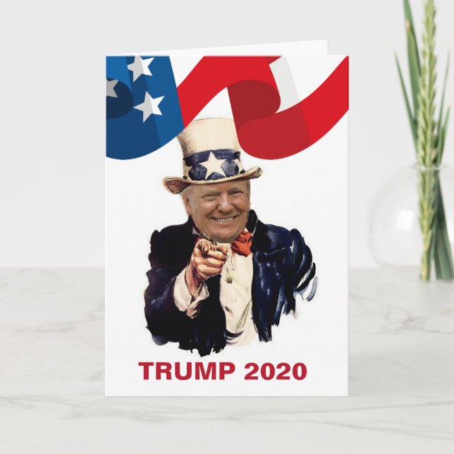 DONALD TRUMP AMERIKANSKA FLAGGAN 2020 KORT (Framsida)