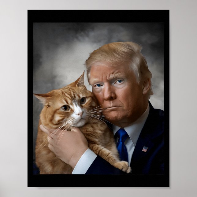 Donald Trump And Cat Funny Trump And Cat, Litical  Poster (Framsidan)