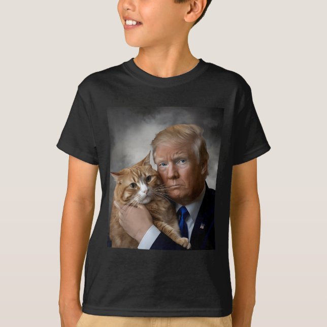 Donald Trump And Cat Funny Trump And Cat, Litical  T Shirt (Framsida)