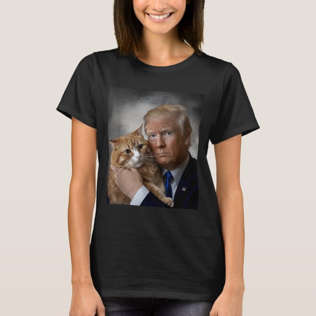 Donald Trump And Cat Funny Trump And Cat, Litical  T Shirt (Framsida)